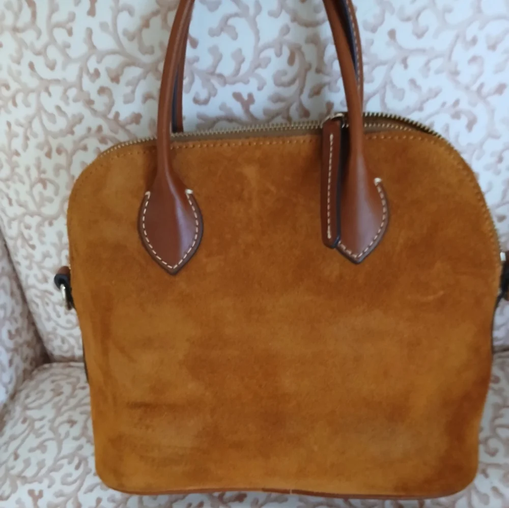 Dooney & Bourke Suede Satchel - Picture 2 of 4